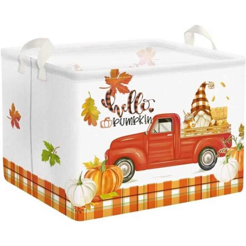 Pumpkin Gift Baskets Empty Gnome Truck Shelf Basket Foldable Toys Clothes Large